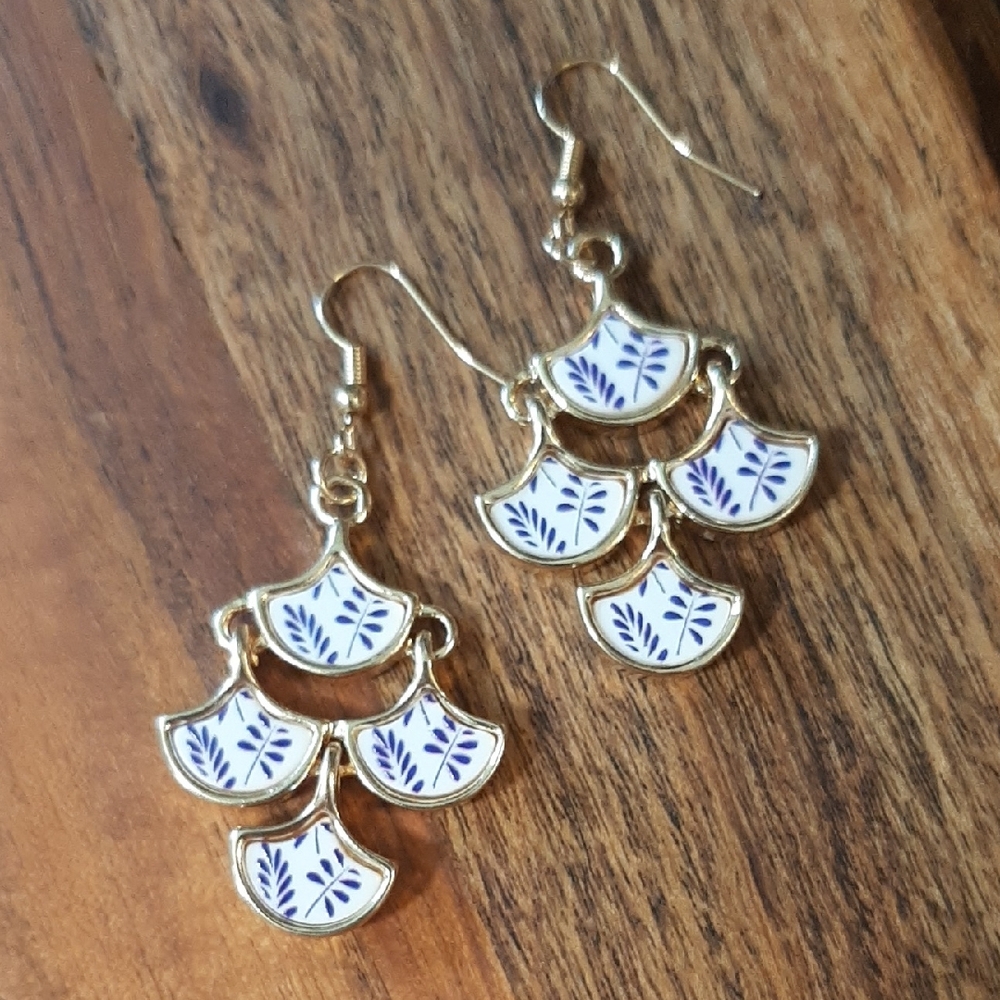 COPY - Blue and White Porcelain Pattern Earrings